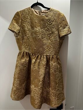 Valentino Gold Textured Mini Dress